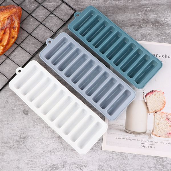 1 st långremsa silikon form bricka Ice Cube Mould Grå Gray