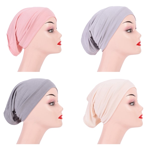 Mjuk Modal Muslim Stretch Turban Cap Inre Hijab Kepsar Islamiska J I