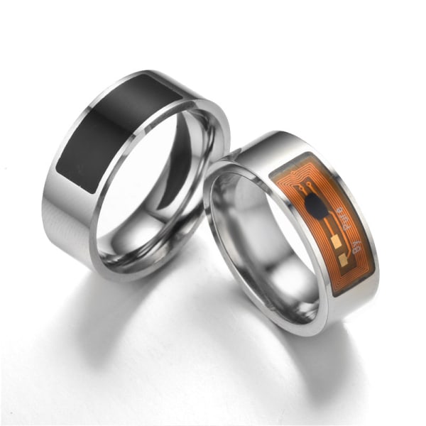 Vattentät NFC ring i rostfritt stål digital upplåsning för Android Black 11 Transparent 9
