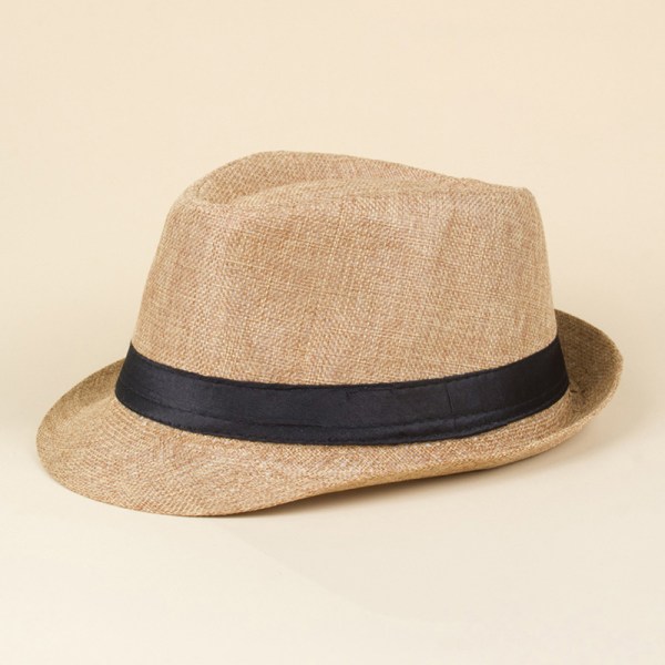 Retro hatt för män med bred brätte Vintage cap utomhus bowlerhattar Black Gray