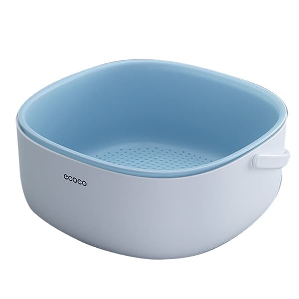 Frukt och grönsaker dränera korg köksredskap blå stor blue small