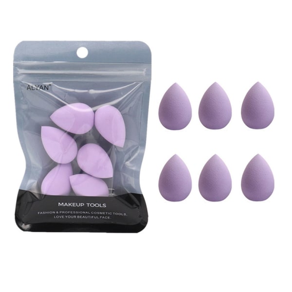 6st Mini Makeup Sponge Powder Puff Beauty Sponge för Makeup Co Rose red Purple