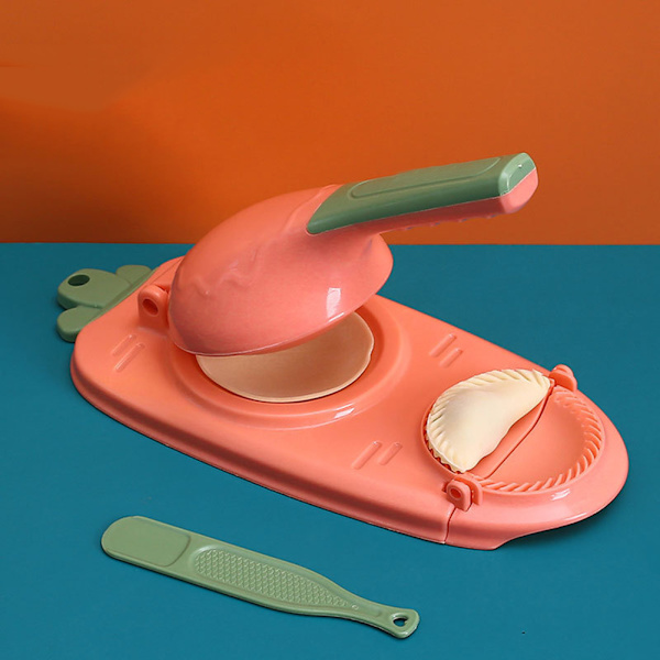 2 i 1 Dumpling Maker Kit med Dumpling Form & Dumpling Wrapper Press gul