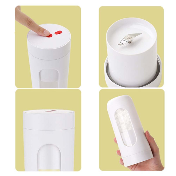 Elektrisk Juicer Mini Portable Blender USB Uppladdningsbara mixers vit 300ml