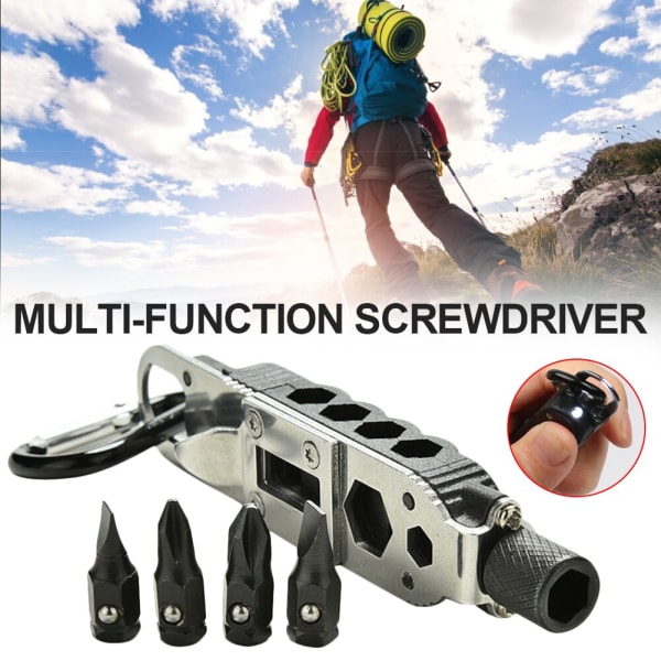 Mini multifunktionell nyckelring utomhusverktyg 1st