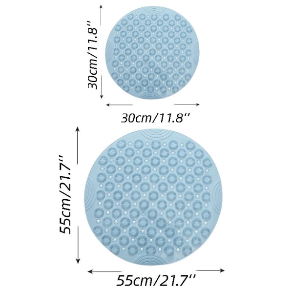 Anti-halk Badrumsmatta Rund Sucker Duschmatta i silikongrön 55*55cm gray