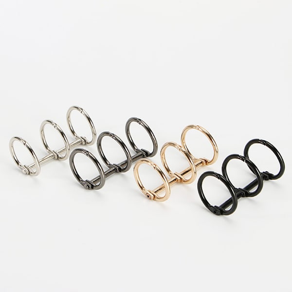 2:a Metall 3 Ringar Pärm Anteckningsbok Gångjärnsringar Album Spiral silver silver