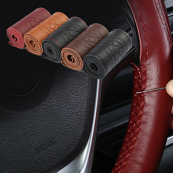 Bilratt i läder Four Seasons cover Svart Wine red
