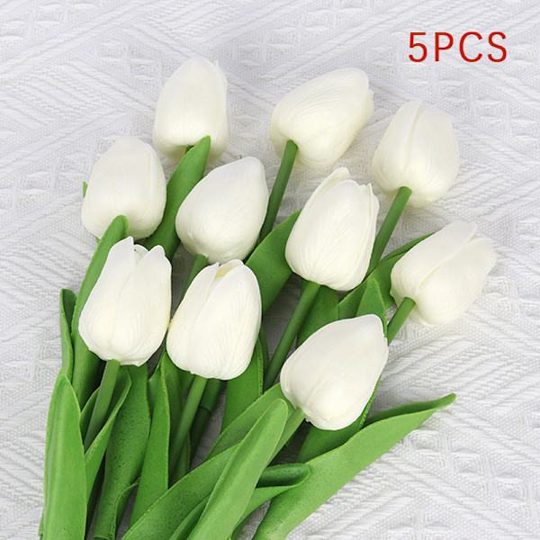 5 st Tulip PU konstgjord blomma Real Touch Bukett B I