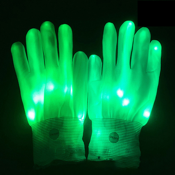 LED Luminous Gloves Lysande blinkande handskar Blå Green