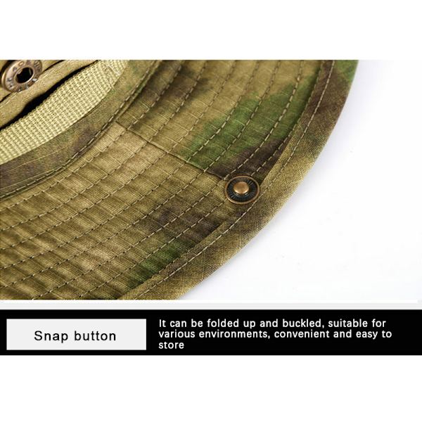 Camouflage Hat Tactical Bucket Hats Sommar Jakt Vandring Outdo python grön en one size