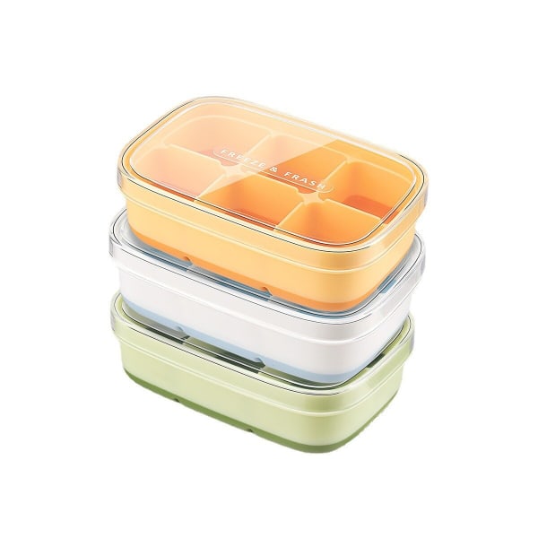 Sex hemgjorda mini köksredskap med ismönster grönt orange