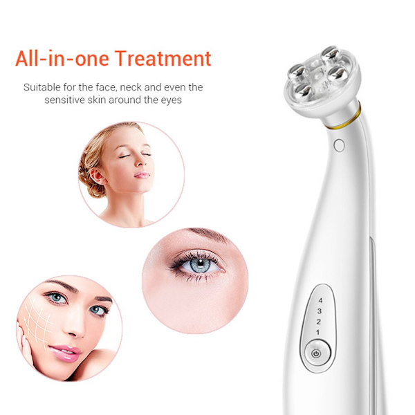 Eye Massager med värme och LED Photon RF Radio Frequency vit 198*76*45mm