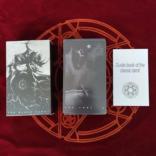 12*7CM The Black Tarot Prophecy Divination Deck Game Card