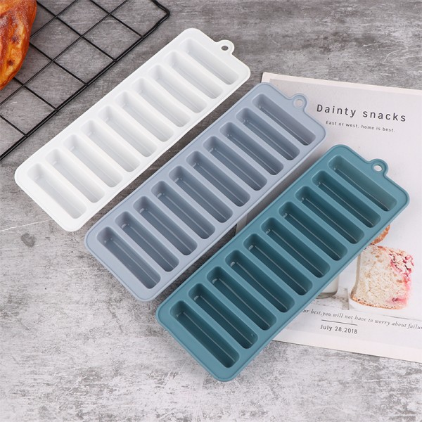 1 st långremsa silikon form bricka Ice Cube Mould Grå Gray