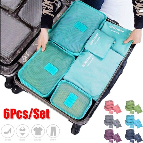 6:a/ set Bagage Organizer Bag Set rosa gray