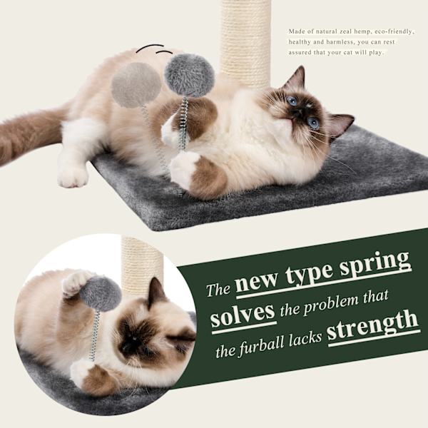 65CMCat Tree Condo Ball Skrapstolpar Cat Grinding Claw Toy Grå