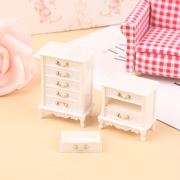 Dockskåp Miniatyrmöbler Modern byrå hög short
