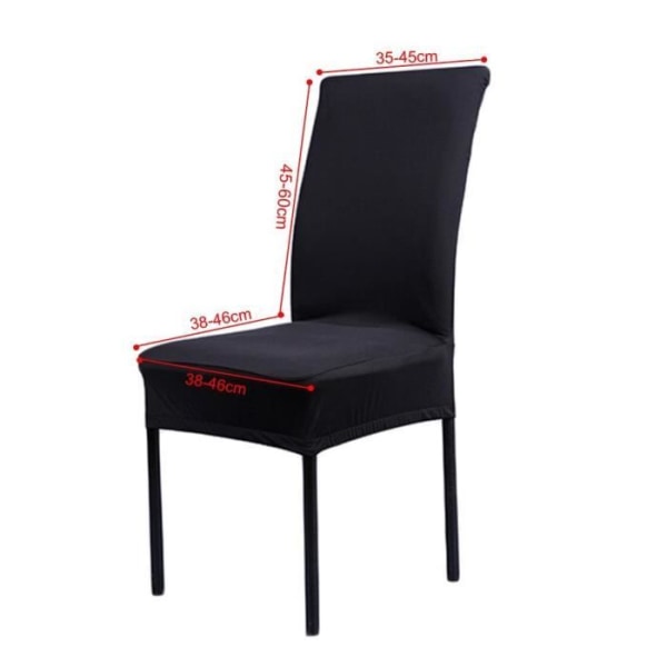 Set med 6 Universal Stretch Stolöverdrag - Modern - Svart