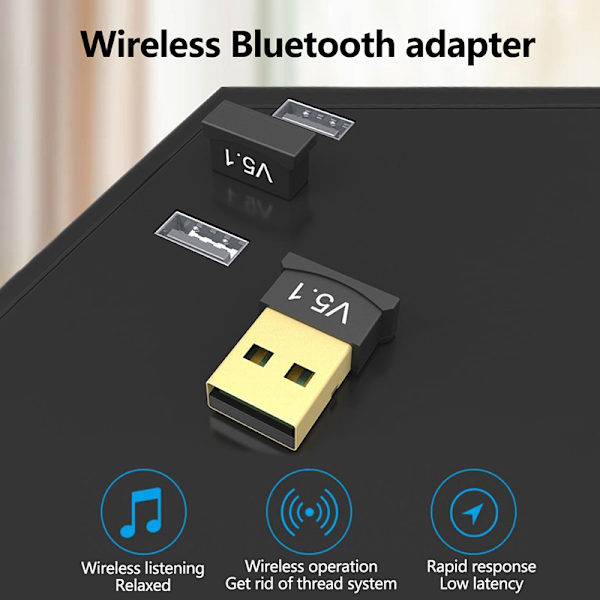 USB Bluetooth 5.1 Adapter Bluetooth Transmitter Receiver Adapte 1st