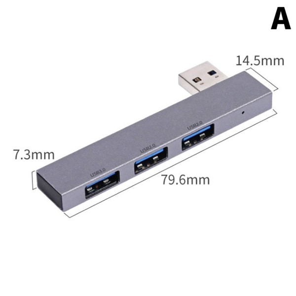 3 i 1 USB Hub 3 portar Extended Plug Portable A B