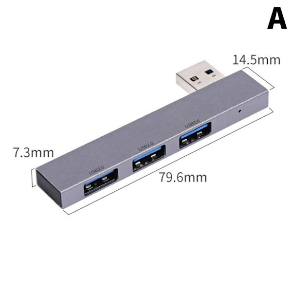 3 i 1 USB Hub 3 portar Extended Plug Portable A B