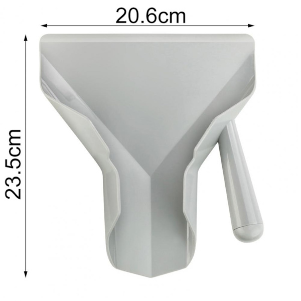 Grå Slitstark Plast Pommes Frites Lastare Chip Packing Spade grå Dubbelhandtag Double handle