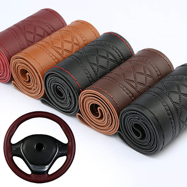 Bilratt i läder Four Seasons cover Svart Wine red