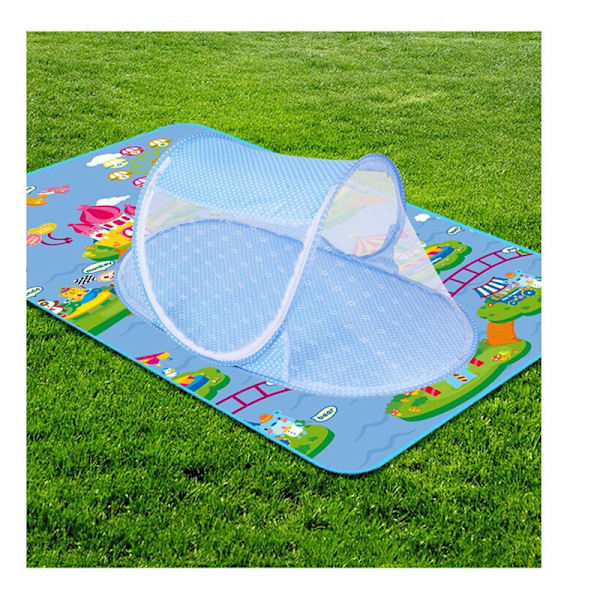 Bärbara hopfällbara baby babymyggnät blå 110*65*60CM blue