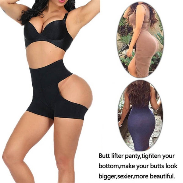 Höftformade rumpor Push Up High Waist Slimming Shapewear Black M Apricot 4XL