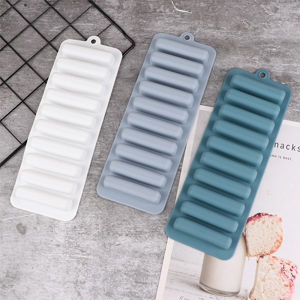 1 st långremsa silikon form bricka Ice Cube Mould Grå Gray