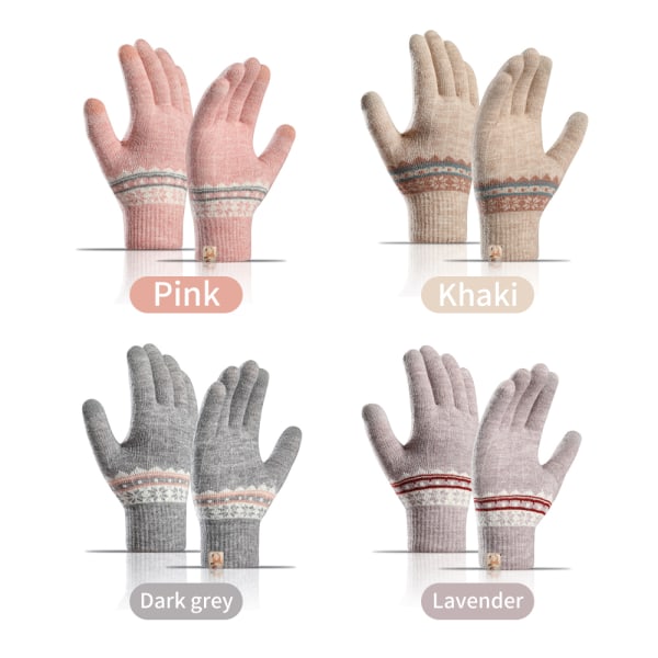 Handskar Stretchiga stickvantar Akryl Helfingerhandskar khaki 20*8cm gray