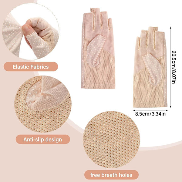 2 par solskyddshandskar Fingerless Mitts Sommar Utomhuskörning Fiske