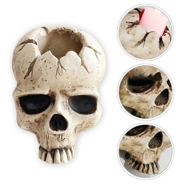 Ljusstake Ljus Harts Skull Skull Ornament skalle halvansikte skull
