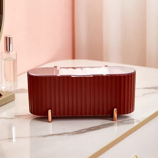 Desktop Cosmetics Förvaringsbox Dammtät rosa red