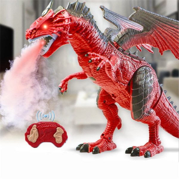Dinosaur Spray Dragon Elektrisk fjärrkontroll barnleksak röd 26*12*45cm blue
