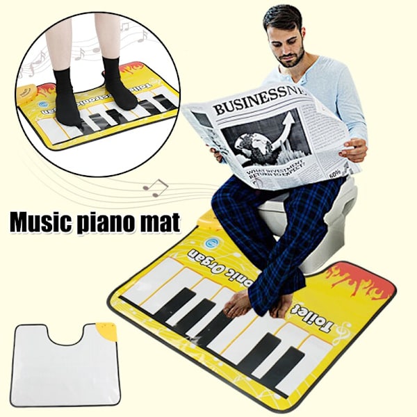 Toalett Piano Musik Matta Pottljudande matta Golvmatta gul 60*48cm