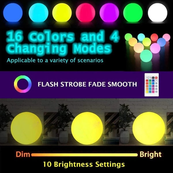 16 färger flytande poolbelysning RGB färgförändrande LED -kulbelysning 1