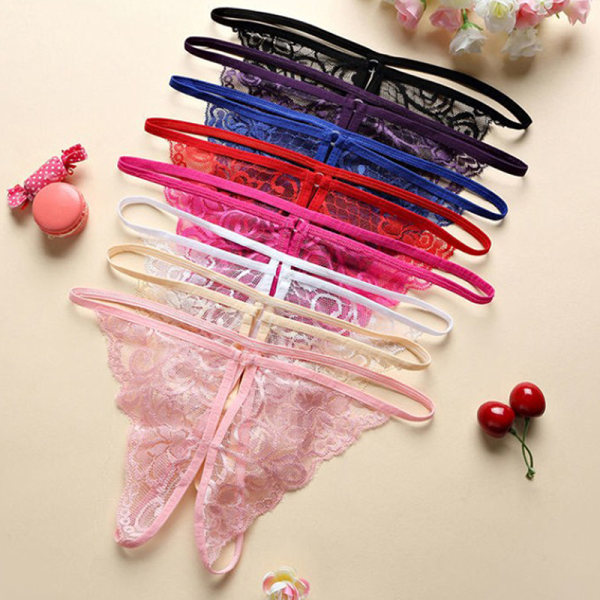 Kvinnor Sexiga Underkläder Spets BH Set Ruffle Transparent Underkläder Röd Purple