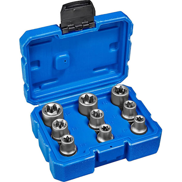 9:a Torx set, hylsor med kodande kulspår