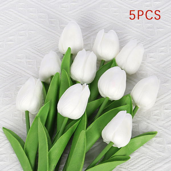 5 st Tulip PU konstgjord blomma Real Touch Bukett B A