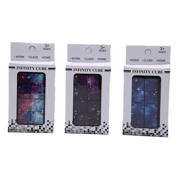 Infinity cube Mini Fidget Office flip Pussel Relief Anti cube T Svart en one size