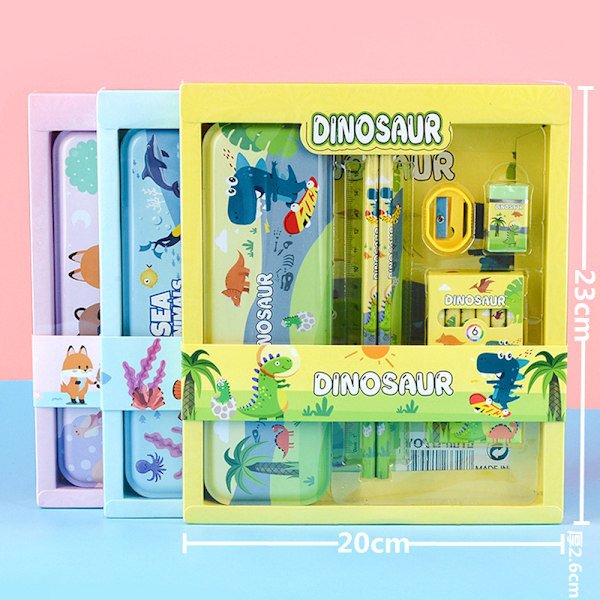 1Set set Anime case Crayon set Röd fox