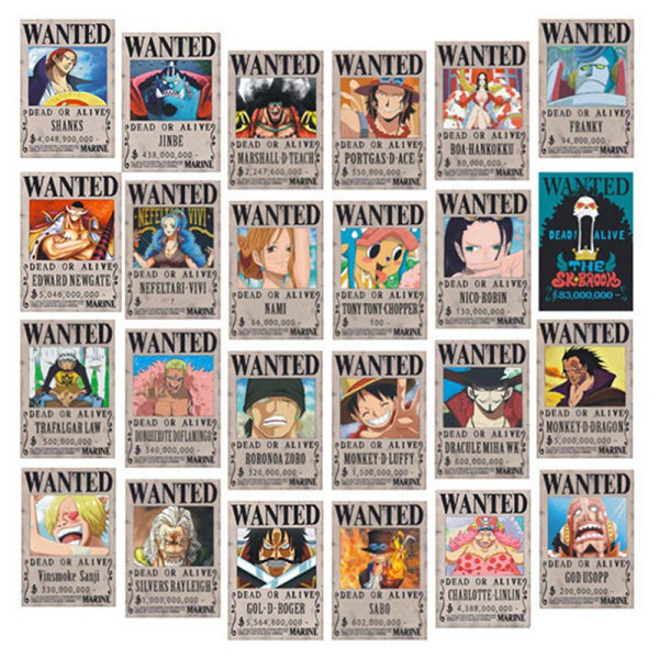 24:a/ set Anime One Piece Vintage Posters Barnrum Decorat 24ST