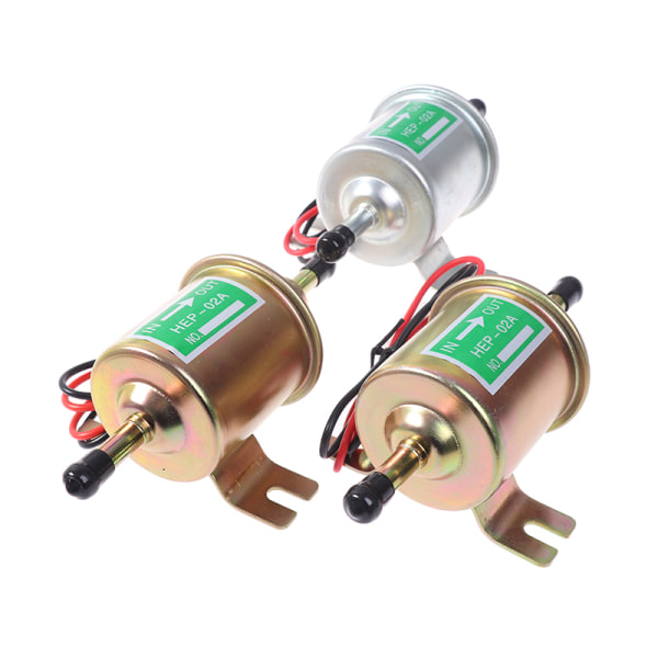 HEP-02A NY UNIVERSAL 12V ELEKTRISK BRÄNSLEPUMP för förgasare Guld 12V Silver 12V