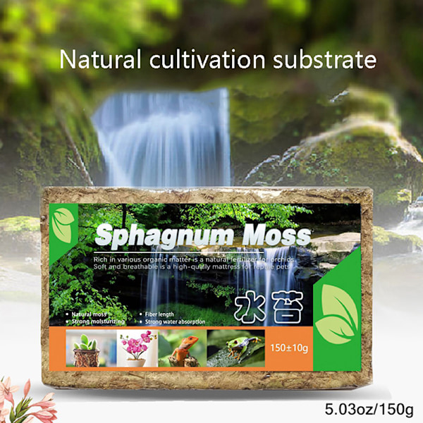 1Pack Naturlig Sphagnum komprimerad vattenmossa Orchid Gardening s Green one size