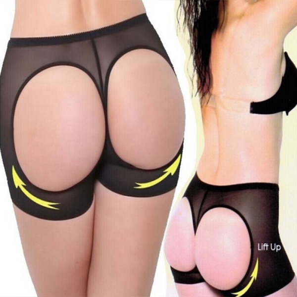 Butt Lifter Body Shaper Bum Lift Pants Butt Enhancer Shorts Svart M Black L