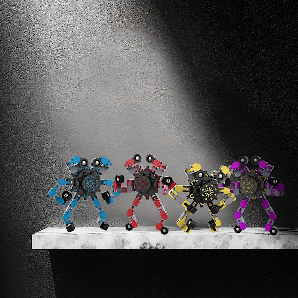 4st Fidget Spinner Leksaker Robot Deformerbar Fingertop Spinner För