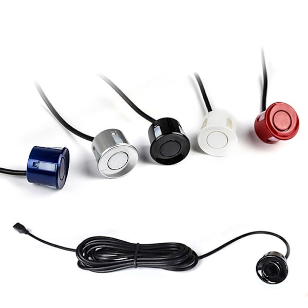 Bil LED Parkeringssensorsats Radarsensor Silver White