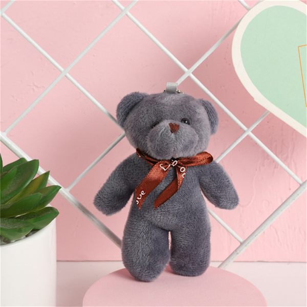 Teddy Bear Plyschleksaksnyckelring och Siamese Bear Small Gift Keycha Blue Wine red